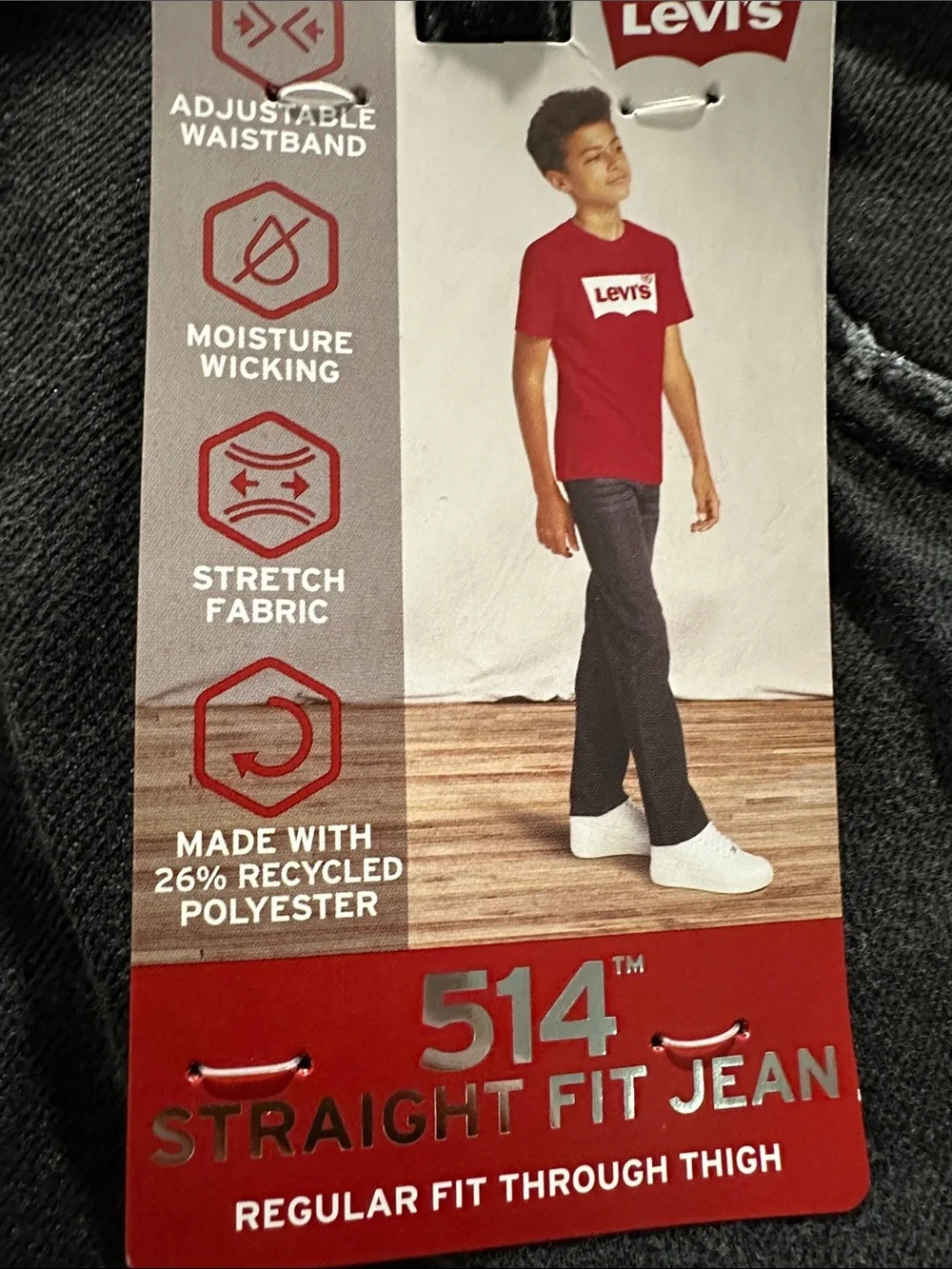 Levi's Kids 514 Straight Fit Jeans - Charcoal